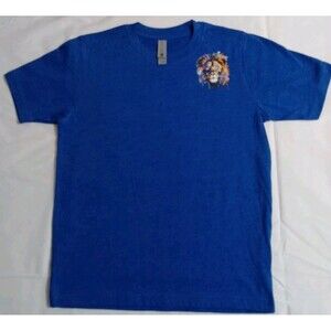 Boy's Blue Funny Graphic SS T-Shirt Tee Sz S (6/7) Lion Graphics Casual School
